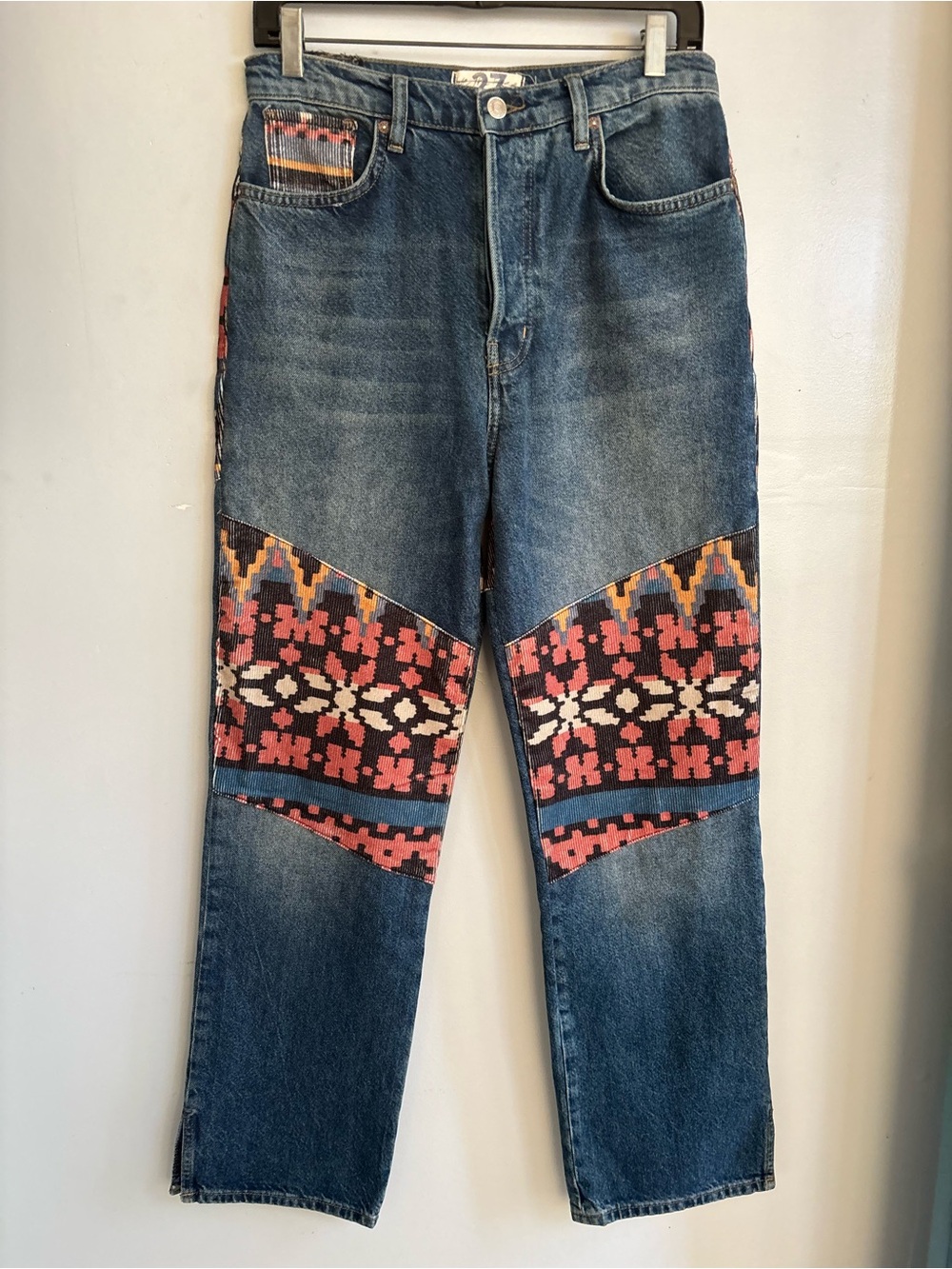 We The Free Blue Denim Jeans with Silver Accent Button